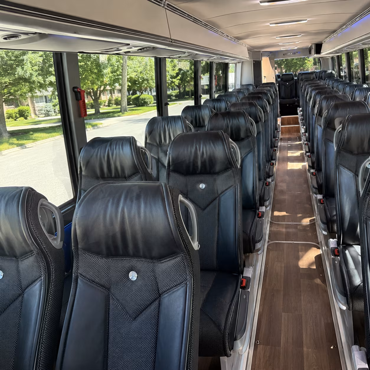 lewisville charter bus rental interior